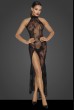 Секси дълга рокля от прозрачен тюл с фигурални елементи на Noir Handmade